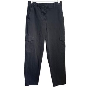 Wilfred Free Aritzia Women's Cargo 6‎ Black Pants Utility Style Cropped Trousers